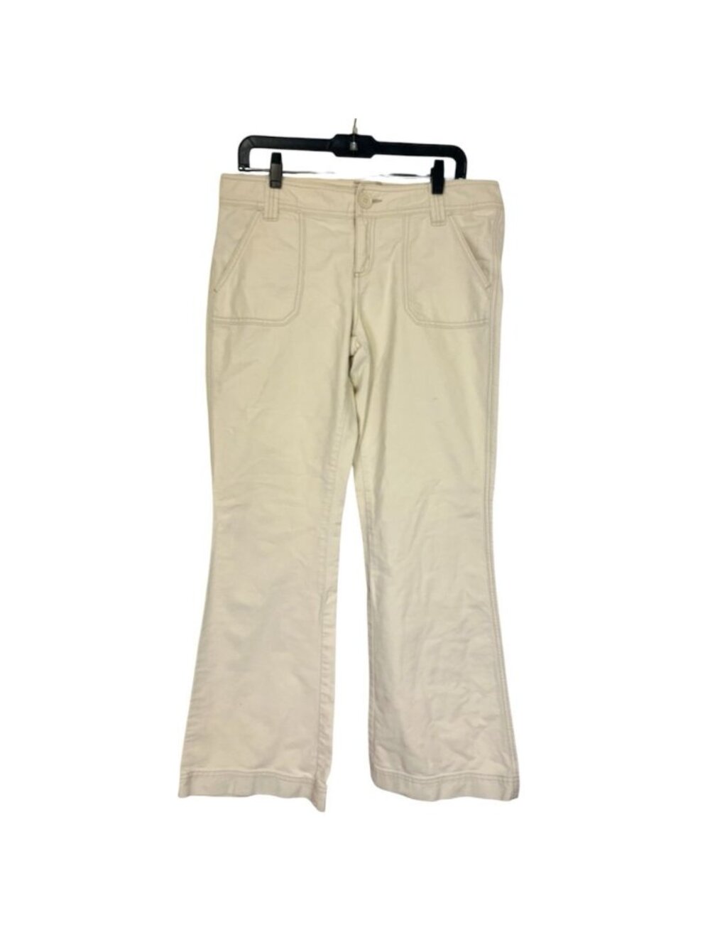 Vintage Aeropostale Low Rise Flare Beige Pants Essentials Sz 9/10 Stretch Y2k - Picture 2 of 9